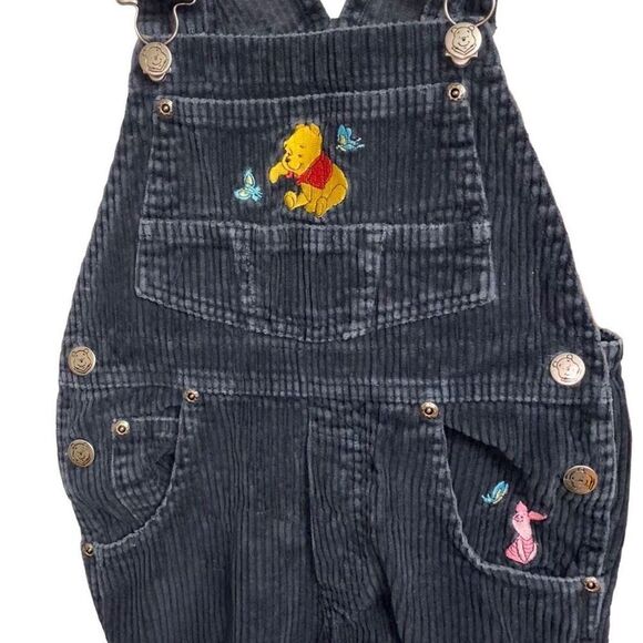 90’s Winnie the Pooh Black Corduroy Overalls - Picture 3 of 5